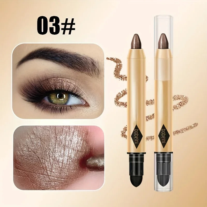 Metallic Doublehead Eyeshadow Diamond Shimmer Highlighter Stick Ultra Pigmented Long Lasting Pencil 6