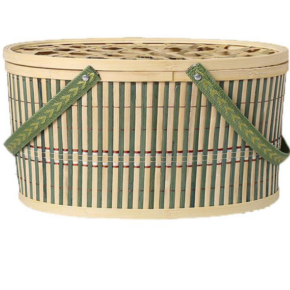 Handmade Woven Bamboo Decorative Egg Basket, Fresh Easter Props, Eggs Storage, Countertop Small Storage
