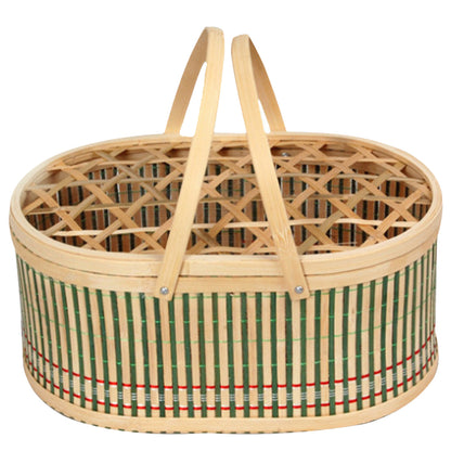 Handmade Woven Bamboo Decorative Egg Basket, Fresh Easter Props, Eggs Storage, Countertop Small Storage