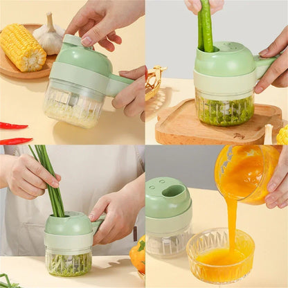 Electric Vegetable Chopper, Food Processor for Slicing Dicing, Garlic Press Slicer Mixer for Kitchen Meal Prep