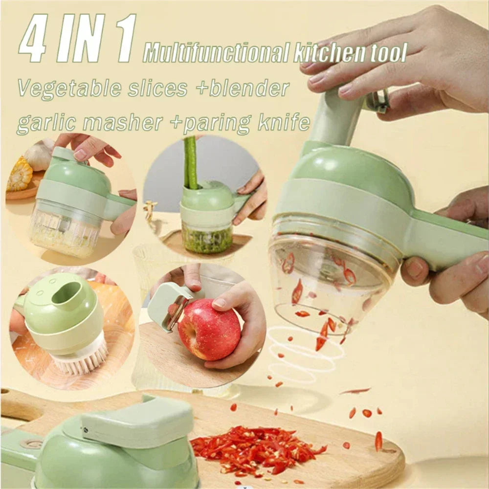 Electric Vegetable Chopper, Food Processor for Slicing Dicing, Garlic Press Slicer Mixer for Kitchen Meal Prep