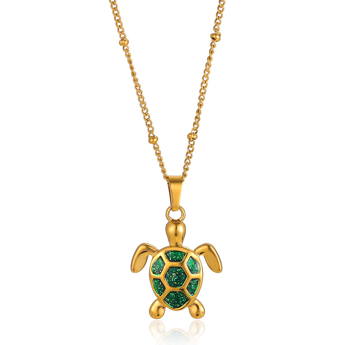 Elegant Charm Drip Oil Rose Flower Pendant Necklace for Women, Gold Color Stainless Steel Clavicle Fish Tail Chain