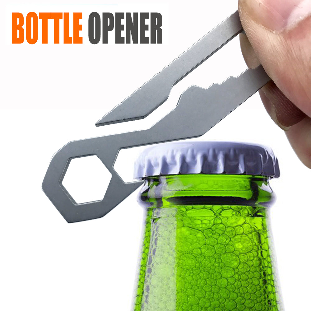 Stainless Steel Wrench Tool, Portable Bottle Opener, Outdoor Hiking Camping Gear, Hot Sale Multifunction Gadget