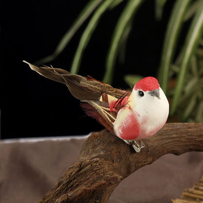 6Pack Simulation Birds Artificial Sparrow Statue Mini Desktop Foam Ornament For Household DIY Decor 2