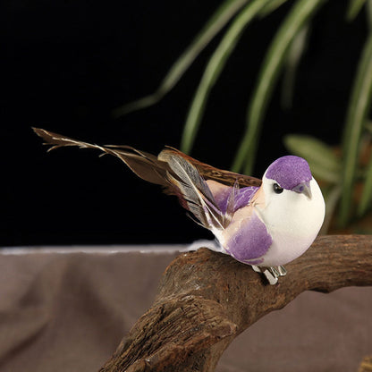 6Pack Simulation Birds Artificial Sparrow Statue Mini Desktop Foam Ornament For Household DIY Decor 4