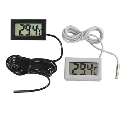 Digital LCD Thermometer With Probe for Aquarium, Indoor Temperature Sensor, Mini Fridge and Home Thermometer