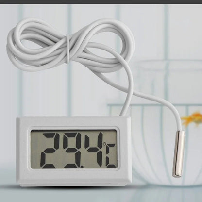 Digital LCD Thermometer With Probe for Aquarium, Indoor Temperature Sensor, Mini Fridge and Home Thermometer