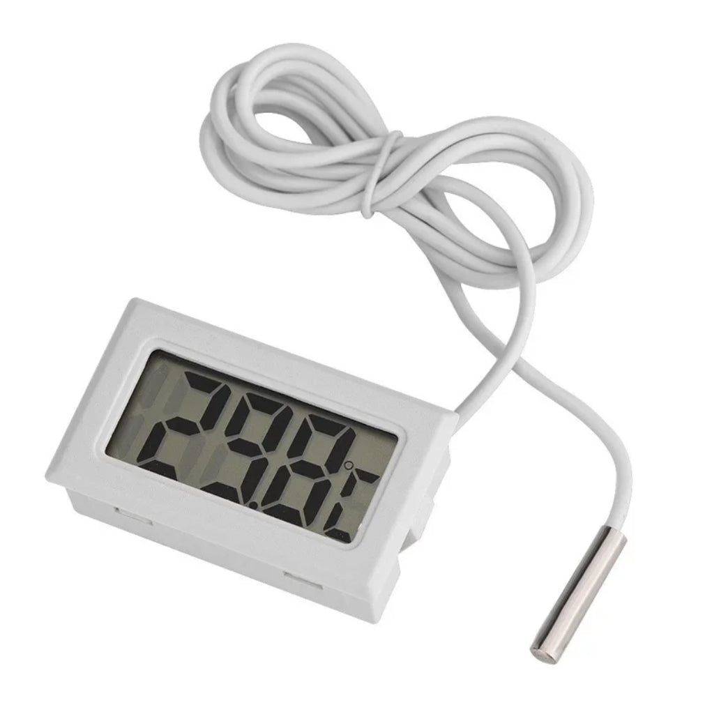 Digital LCD Thermometer With Probe for Aquarium, Indoor Temperature Sensor, Mini Fridge and Home Thermometer