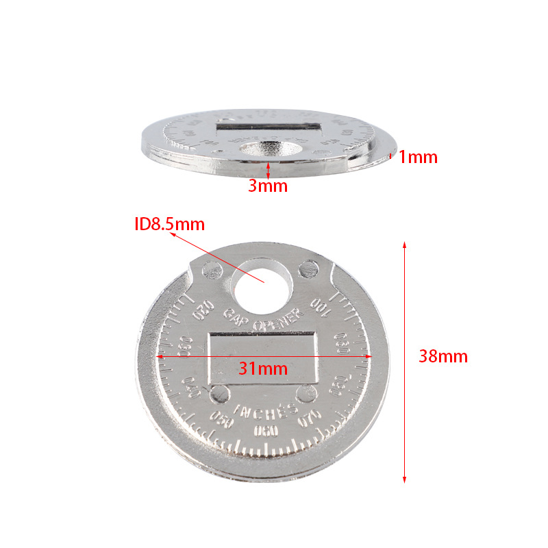 Spark Plug Gap Gauge Measurement Tool – 0.6-2.4mm Coin-Type Plug Gage Caliber Tester