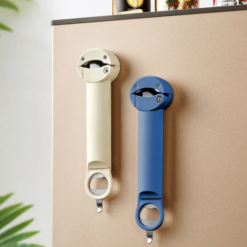 Adjustable Kitchen Tool Gadget, Multifunctional Retractable Bottle Opener, Stainless Steel Manual Can Opener