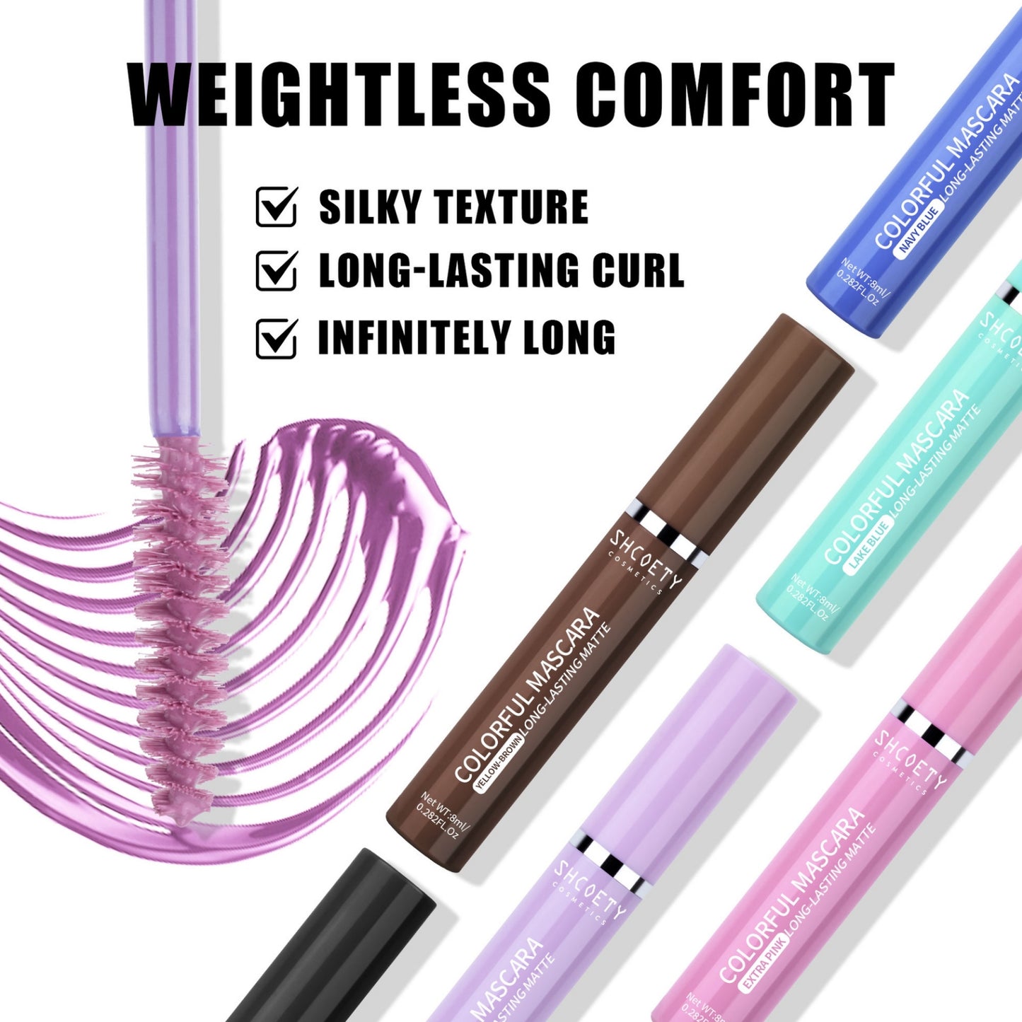 Long-lasting Waterproof Mascara, Anti-fouling for Full Eyelashes, Festival and Stage Makeup, Smudge Proof Volume Boost