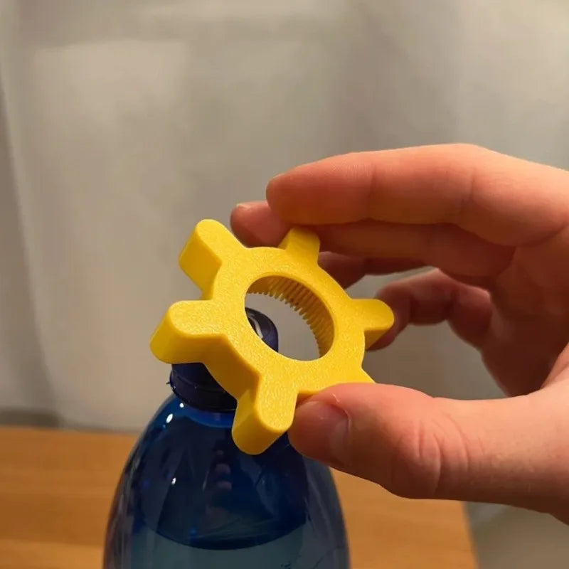 Creative Rotating Bottle Opener, Plastic Yellow Bar Tool for Home, Easy Grip Bottle Opener, Safe and Simple to Use