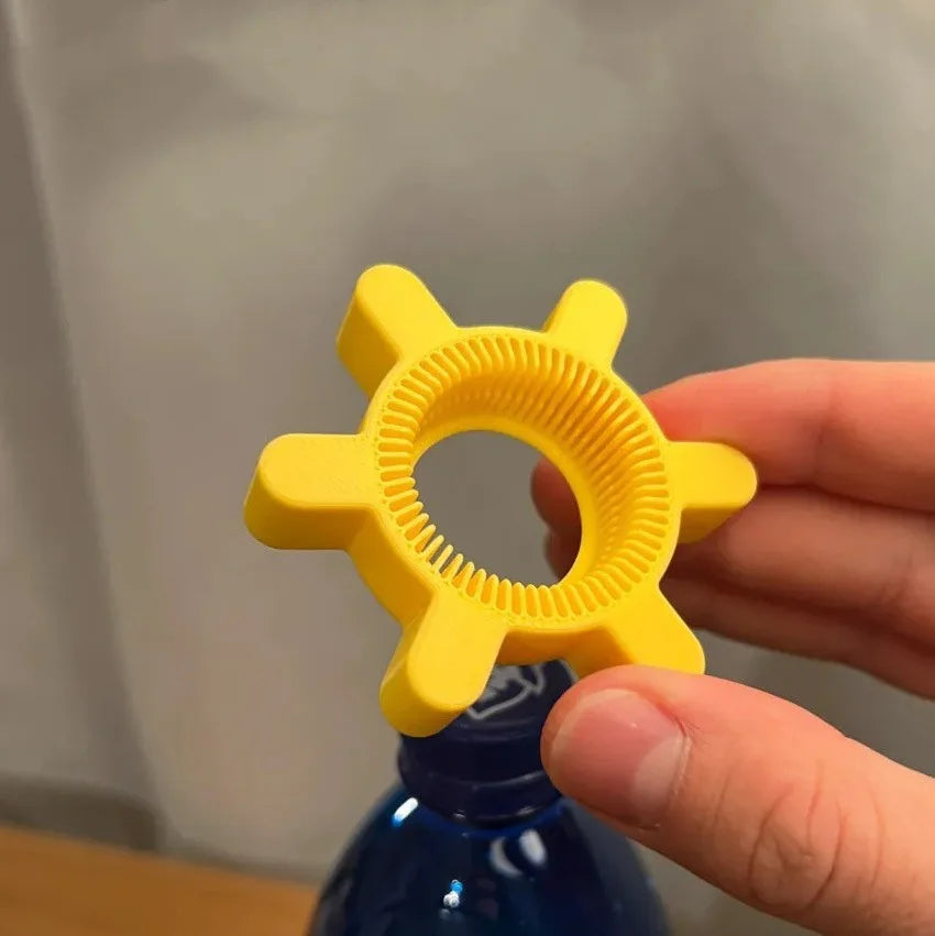 Creative Rotating Bottle Opener, Plastic Yellow Bar Tool for Home, Easy Grip Bottle Opener, Safe and Simple to Use