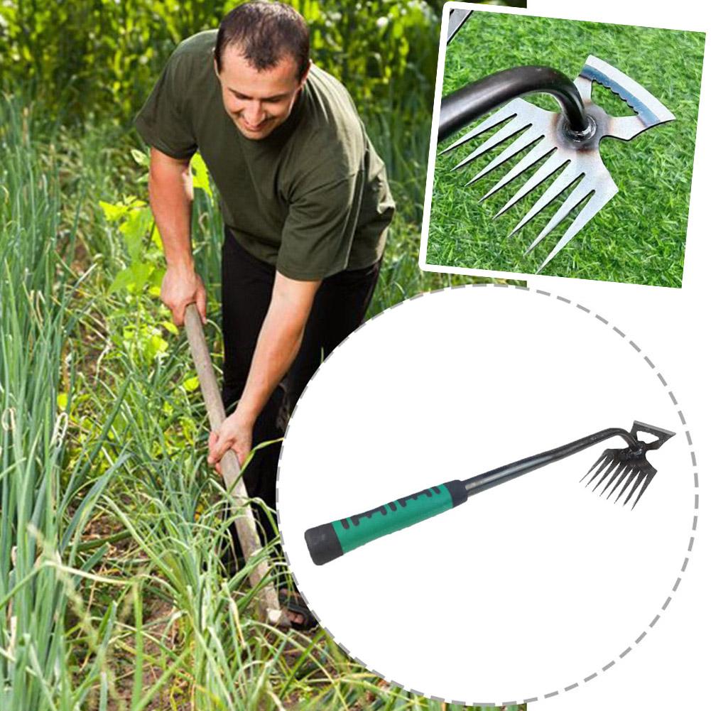 HeavyDuty Garden Rake Weed Puller With Roots Manganese Steel Digging Tool For Soil Farm And Agricul 2