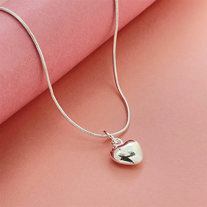Elegant 925 Sterling Silver Heart Necklace for Women, Perfect Wedding, Banquet, Birthday & Festival Jewelry Gift