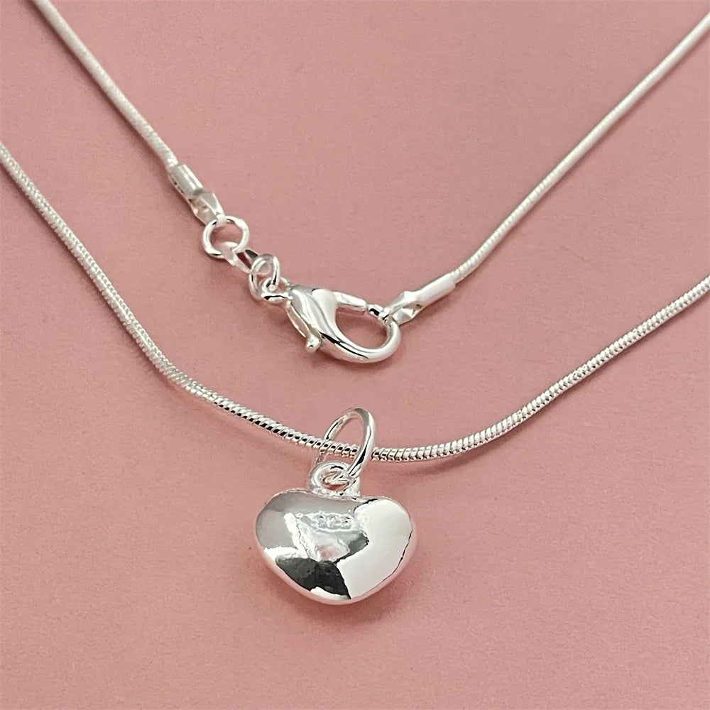 Elegant 925 Sterling Silver Heart Necklace for Women, Perfect Wedding, Banquet, Birthday & Festival Jewelry Gift