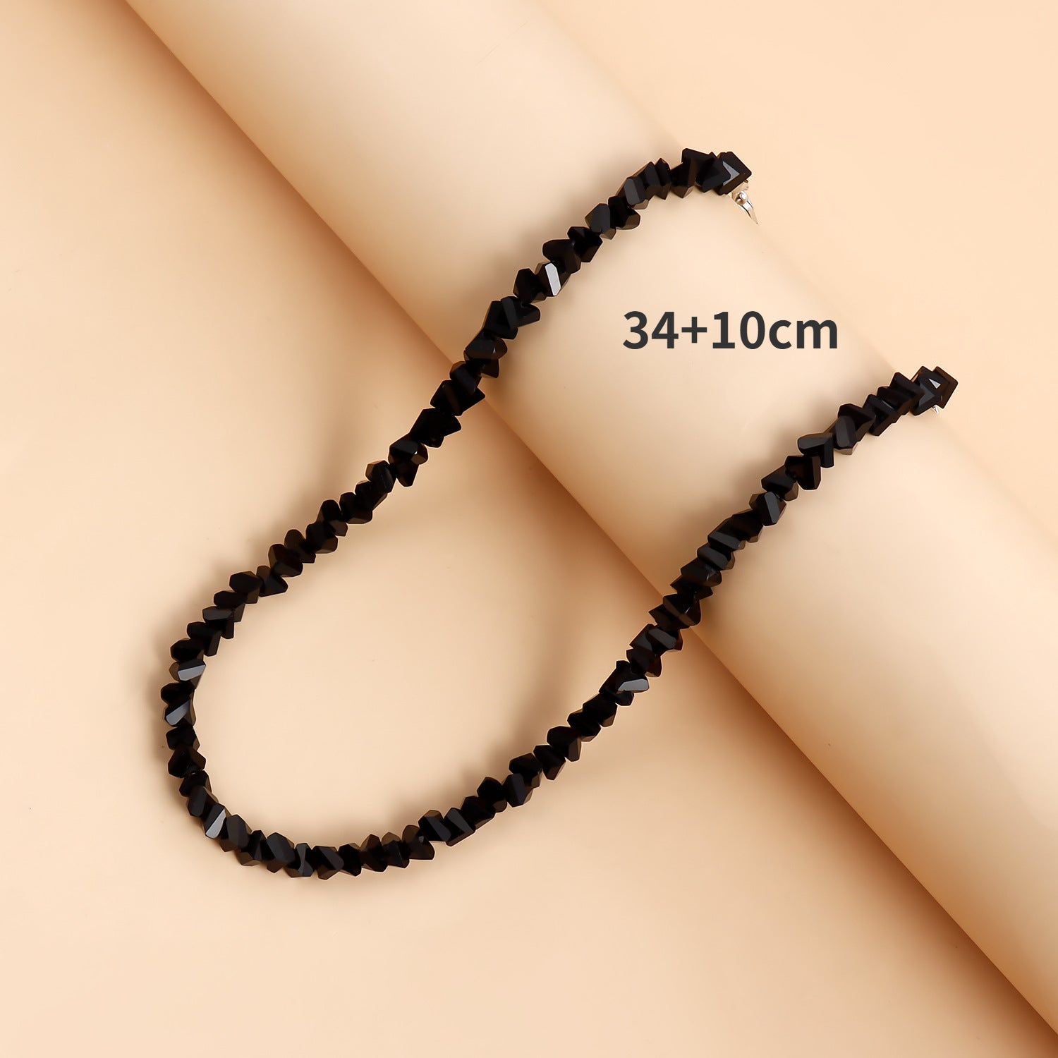 Korean Multi-Cut Glass Crystal Choker Necklace, Irregular Beaded Transparent Vintage Collar Neck Jewelry for Womens Fa