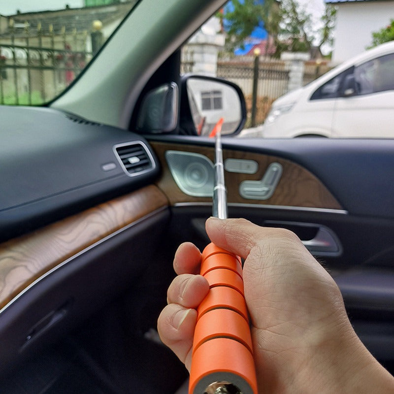 Stainless Steel Retractable Rearview Mirror Wiper  Layered Brush Head For Easy Car Mirror Cleaning 2