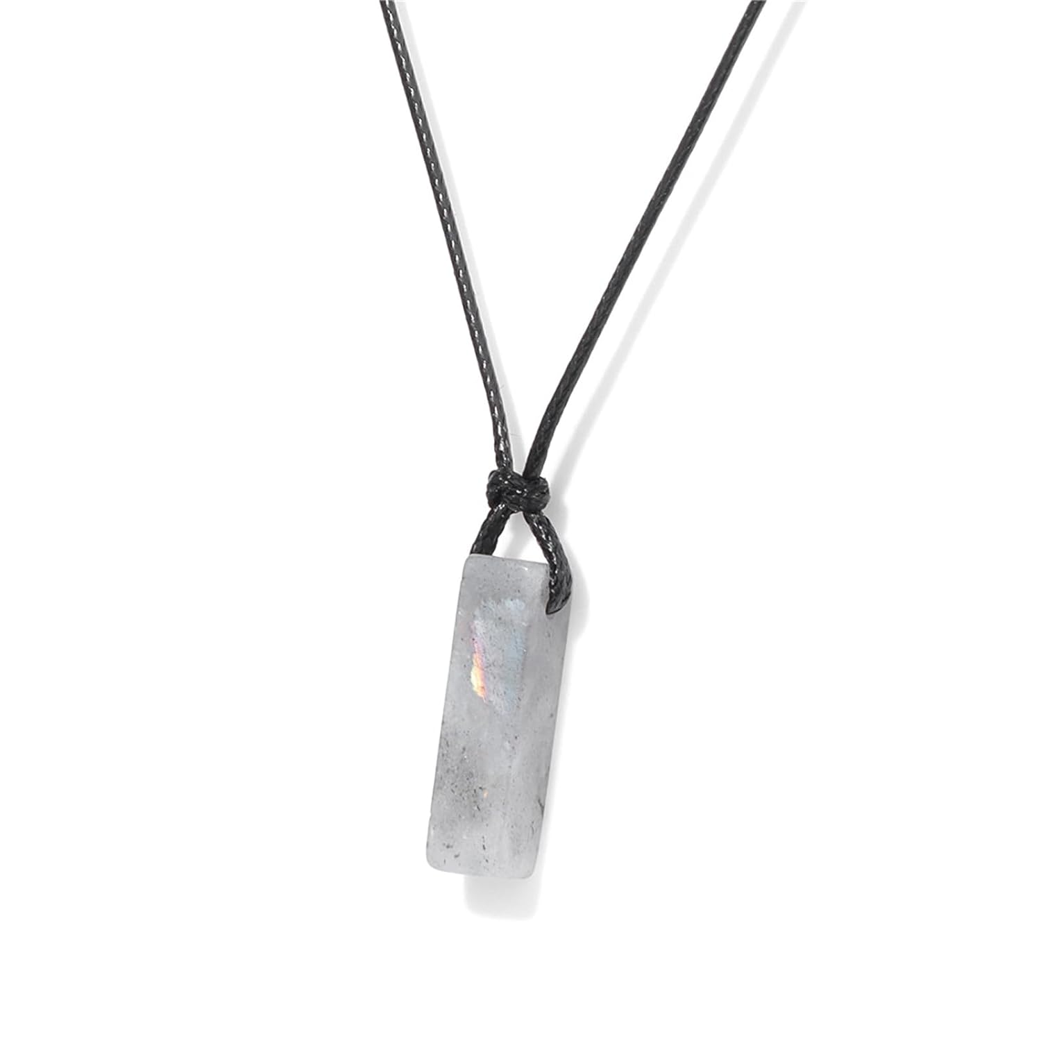 Black Tourmaline Necklace for Men, Adjustable Black Obsidian & Onyx Pendant for Spiritual Energy & Protection