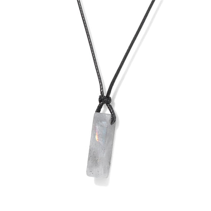 Black Tourmaline Necklace for Men, Adjustable Black Obsidian & Onyx Pendant for Spiritual Energy & Protection