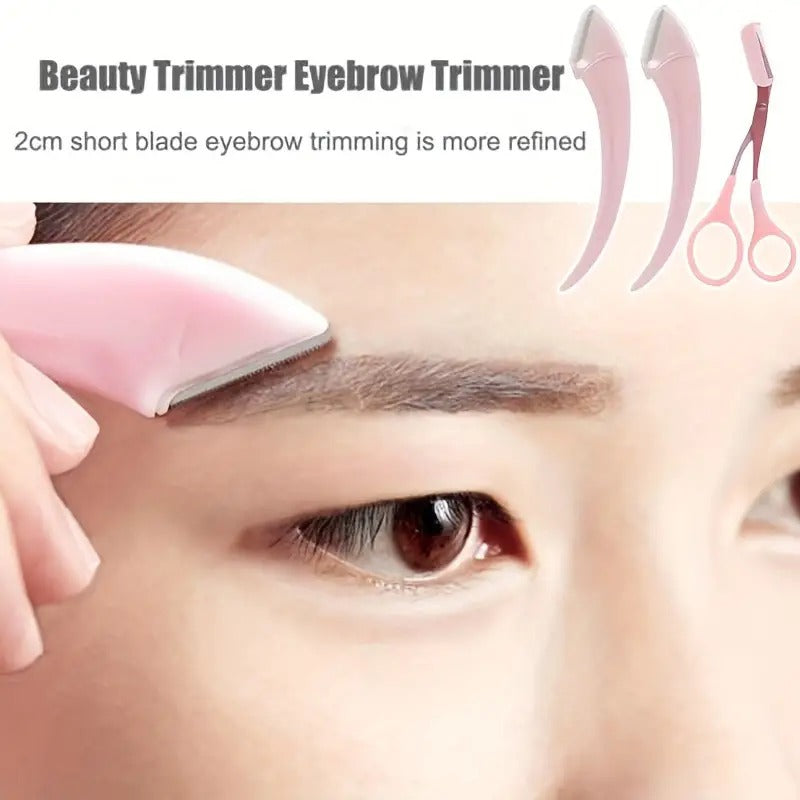 Eyebrow Trimmer Set Curved Eyebrow Razor Eyebrow Scissors With Comb Convenient Easy Beauty Tools Pr 3