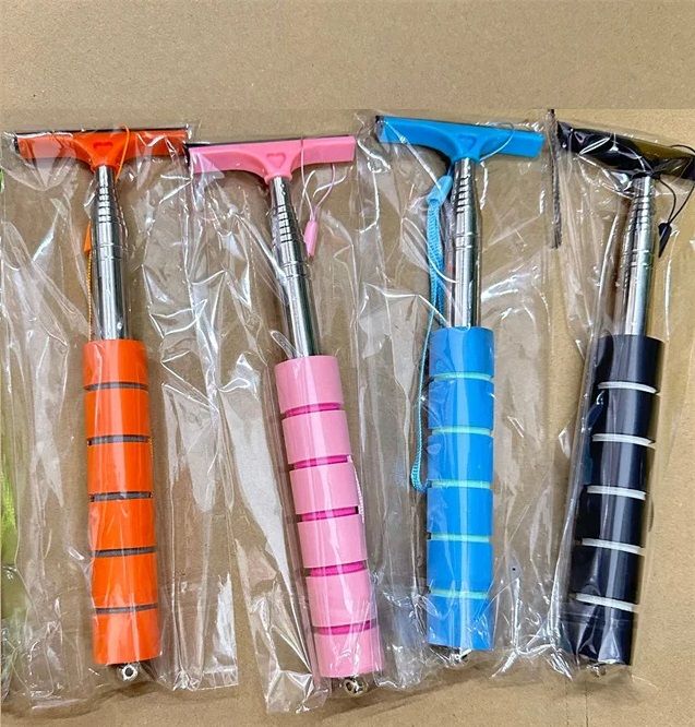Stainless Steel Retractable Rearview Mirror Wiper  Layered Brush Head For Easy Car Mirror Cleaning 1