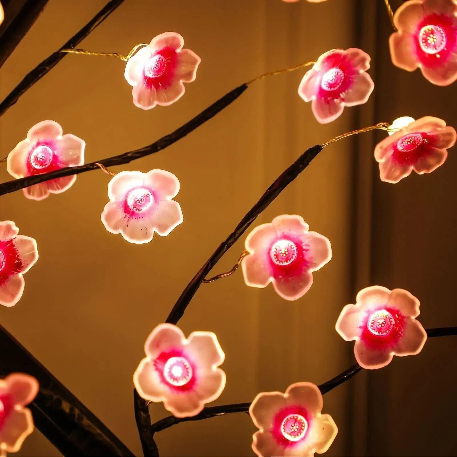LED Cherry Blossom Tree Night Light With Touch Control USB And Battery Powered Desk Lamp For Home D 3