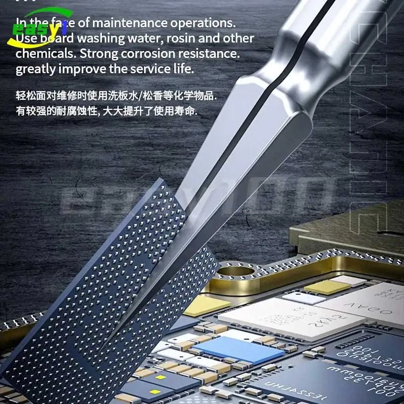 MECHANIC KA11 Stainless Steel Tweezers for Chip Repair Jump Wire Clamping and Tin Planting