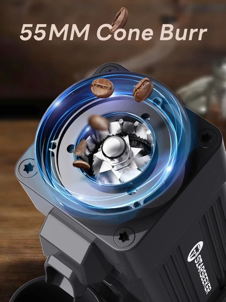 Electric Espresso Coffee Grinder With Stepless Fineness Adjustment And 55MM Burr 1