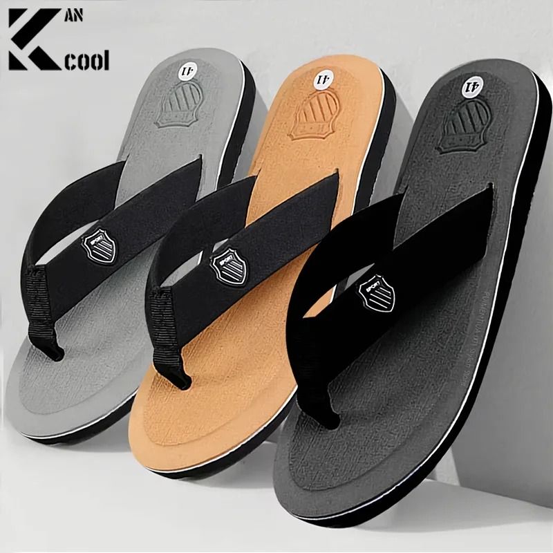 Mens Casual Non Slip Summer Flip Flops with Flat Sole for Indoor and Beach Wear