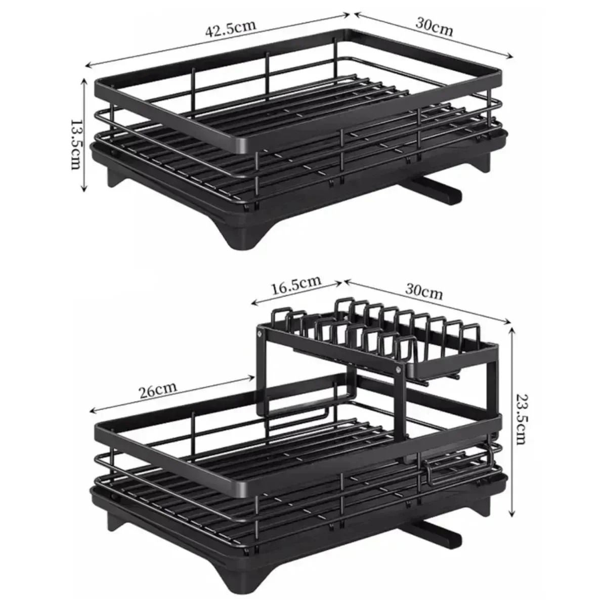 Adjustable Over Sink Dish Drying Rack With Drainboard And Cutlery Storage For Kitchen Counters 5