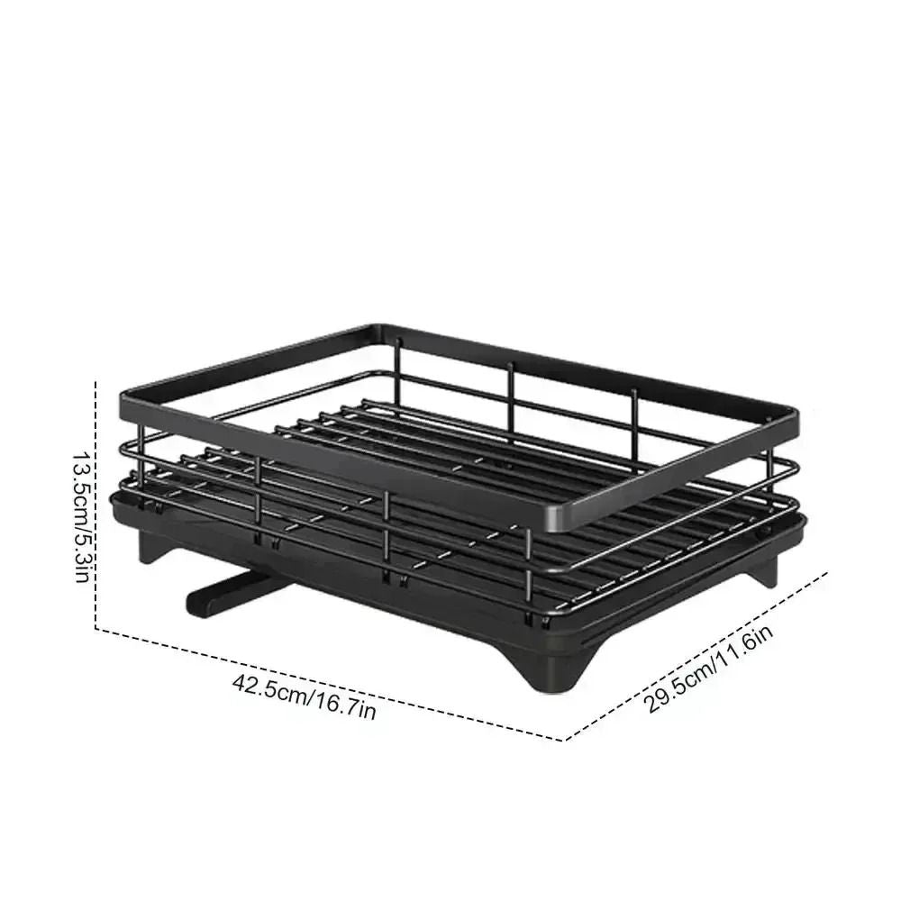 Adjustable Over Sink Dish Drying Rack With Drainboard And Cutlery Storage For Kitchen Counters 8