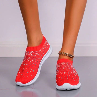Crystal Mesh Slip On Sneakers For Women With Soft Sole And Breathable Design 3