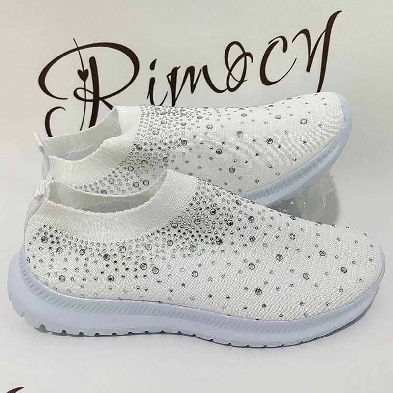 Crystal Mesh Slip On Sneakers For Women With Soft Sole And Breathable Design 4