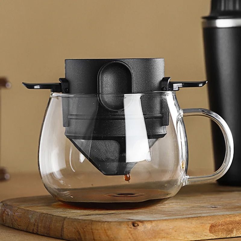 Stainless Steel Portable Coffee Dripper For Mug And Tea Brewing With Reusable Filter 1