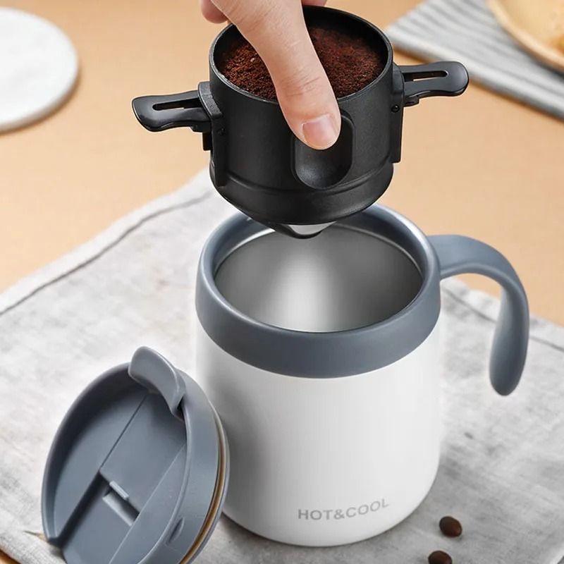 Stainless Steel Portable Coffee Dripper For Mug And Tea Brewing With Reusable Filter 3