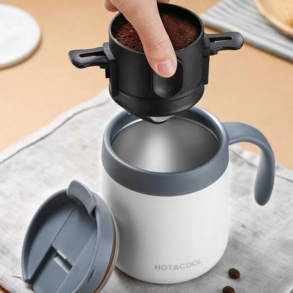 Stainless Steel Portable Coffee Dripper For Mug And Tea Brewing With Reusable Filter 3