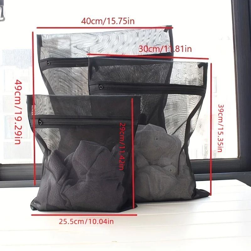 3 Pack Heavy Duty Mesh Laundry Bags For Washing Machine Use And Clothing Protection 2
