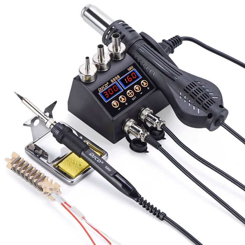 2 In 1 Digital LCD Soldering And Hot Air Rework Station For Electronics Repair 5