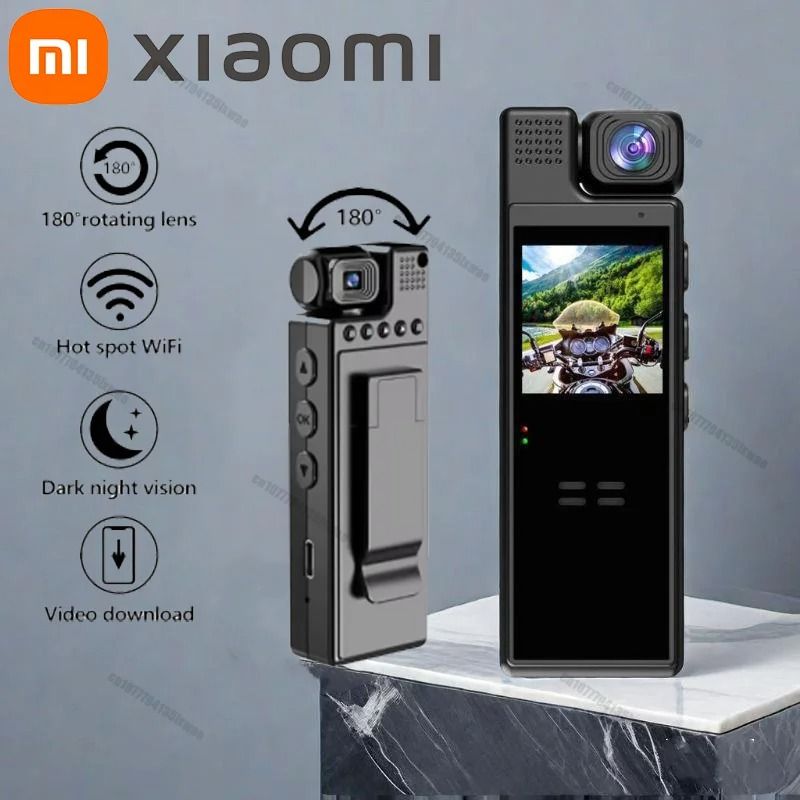 Xiaomi 8K Mini Action Camera with Rotating Back Clip Wifi and Infrared Night Vision for Outdoor Recording