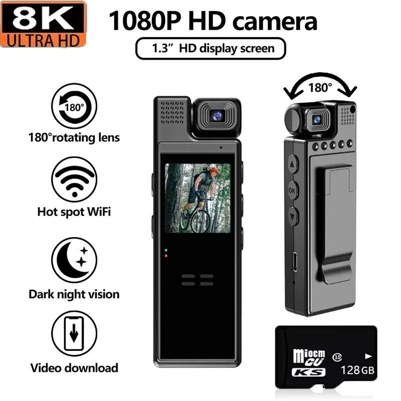 Xiaomi 8K Mini Action Camera With Rotating Back Clip Wifi And Infrared Night Vision For Outdoor Rec 9