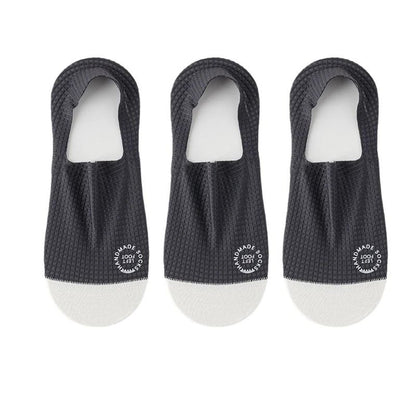 Men Invisible Socks 3 Pairs Breathable No Show Boat Socks With Waffle Mesh And Sweat Absorption 16