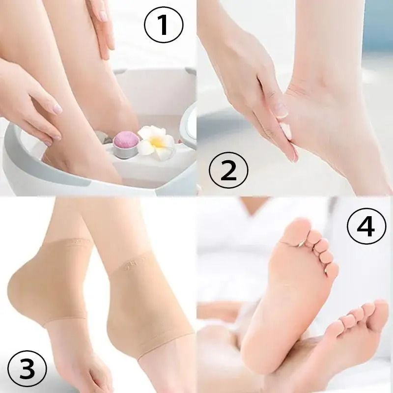 Heel Protection Socks Silicone Moisturizing Anti Crack Sleeves For Pain Relief And Foot Care 4