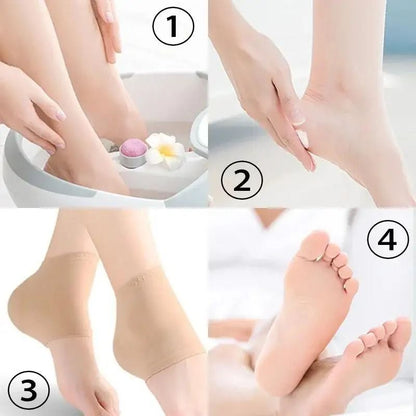 Heel Protection Socks Silicone Moisturizing Anti Crack Sleeves For Pain Relief And Foot Care 4