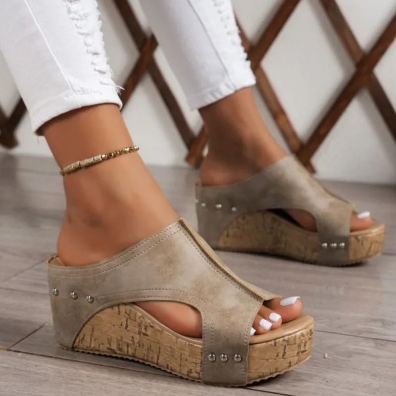 Womens Summer Wedge Sandals with Elegant Slip On Design