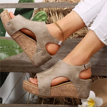 Womens Summer Wedge Sandals With Elegant Slip On Design 11