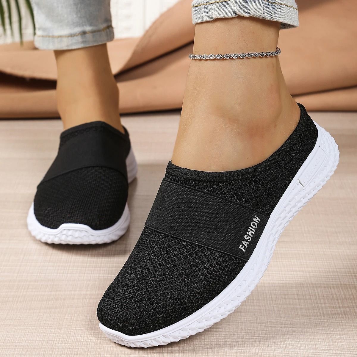 Womens Comfortable Breathable Summer Mules With Slip On Design 6