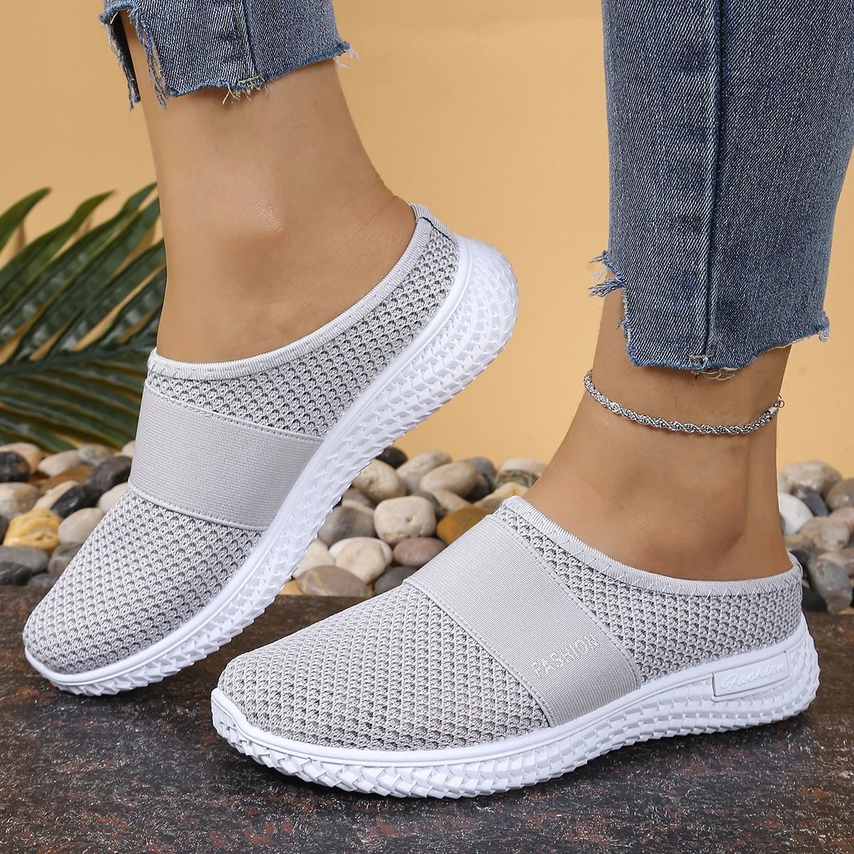 Womens Comfortable Breathable Summer Mules With Slip On Design 8