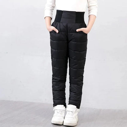 Kids Waterproof Winter Pants With Cotton Padding And High Waist Design 1