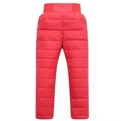Kids Waterproof Winter Pants With Cotton Padding And High Waist Design 5